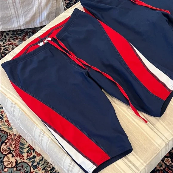 Speedo size 26 Navy and Red Swim Jammer great condition - Picture 2 of 9